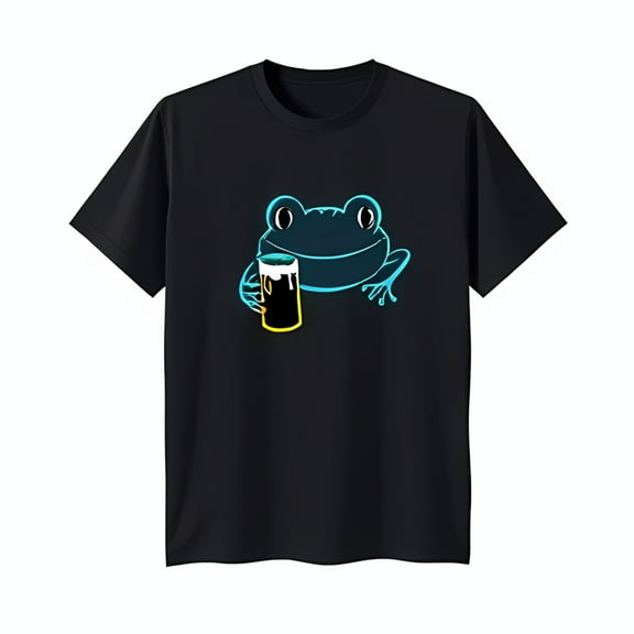 Funny Cartoon Black T-Shirt Colorful with Design