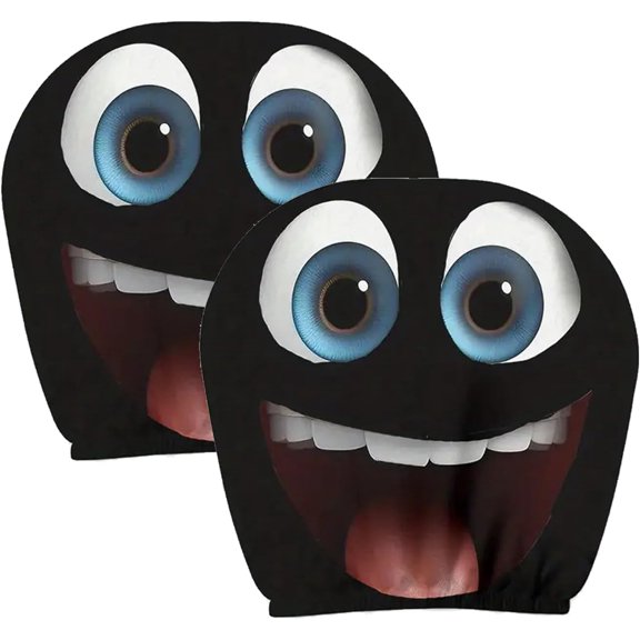 Funny Cartoon Car Headrest Covers, Cute High Elastic Dustproof Head Rest Protector, Car Decoration for Halloween Christmas Fit for Most Automobiles (#10)