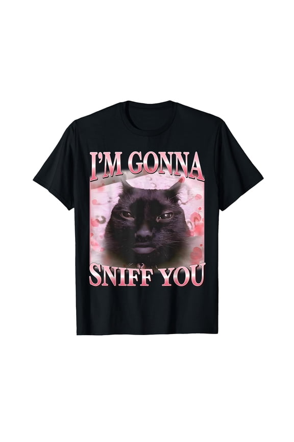 Funny Cartoon Cat Meme T-Shirt for Cat Lovers with Humorous Design