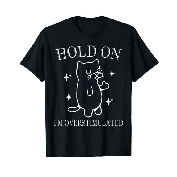 Funny Cartoon Cat T-Shirt for Mental Health Awareness and Anxiety Relief