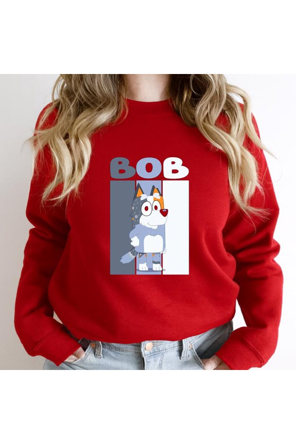 Funny Cartoon Character Board Style Graphic Tee, Bob Parody SW17329 Unisex Sweatshirt, Up to Size 5XL