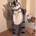 thumbnail image 1 of Funny Cartoon Coral Fleece Women’s Onesie Thickened Lazy Style Hoodless Jumpsuit Sleepwear, Cute Cartoon Style Collar‑Free Women Pajama for Home Rest & Daily Relax, 1 of 5