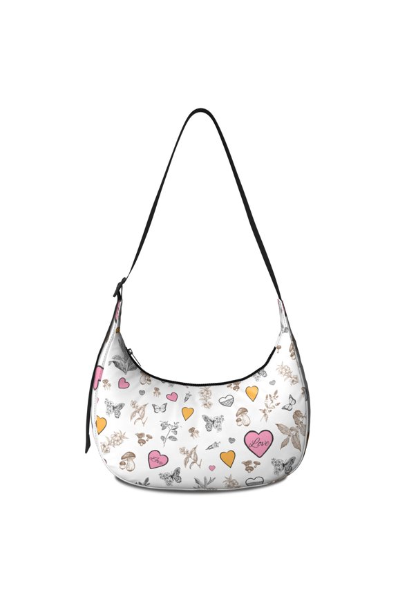 Funny Cartoon Crossbody Bag for Women Adjustable Strap Lightweight Nylon Playful Kawaii Sketch Graffiti Women Travel Small Purse Portable