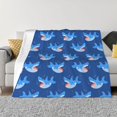 Funny Cartoon Cute Shark Blue_A Throw Blanket for Couch, Soft Comfy