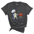 thumbnail image 1 of Funny Cartoon Dad BBQ T-Shirt – Cute Dog Chef Grilling Tee – Father’s Day Gift(DARK GREY HEATHER,Medium), 1 of 2