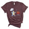 thumbnail image 1 of Funny Cartoon Dad BBQ T-Shirt – Cute Dog Chef Grilling Tee – Father’s Day Gift(HEATHER MAROON,4XLarge), 1 of 2