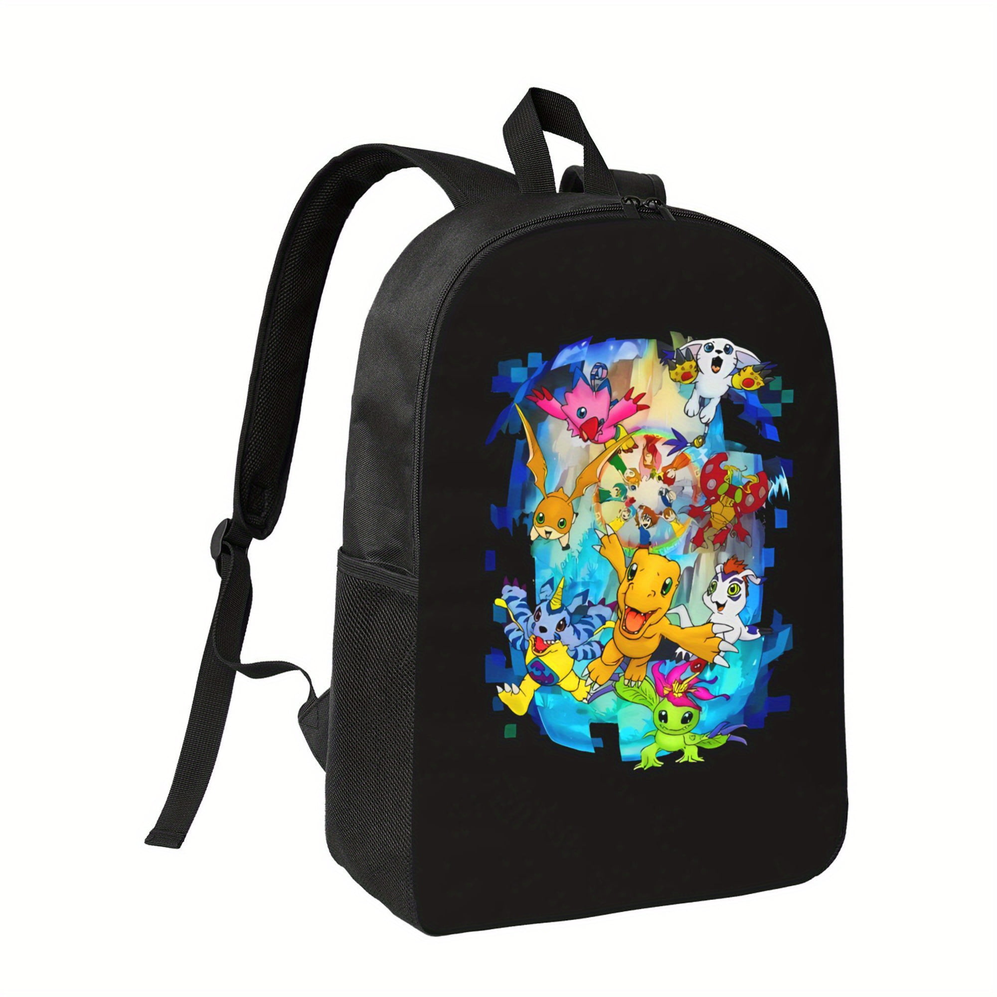 Funny Cartoon Digimon Print Lightweight Backpack with Adjustable