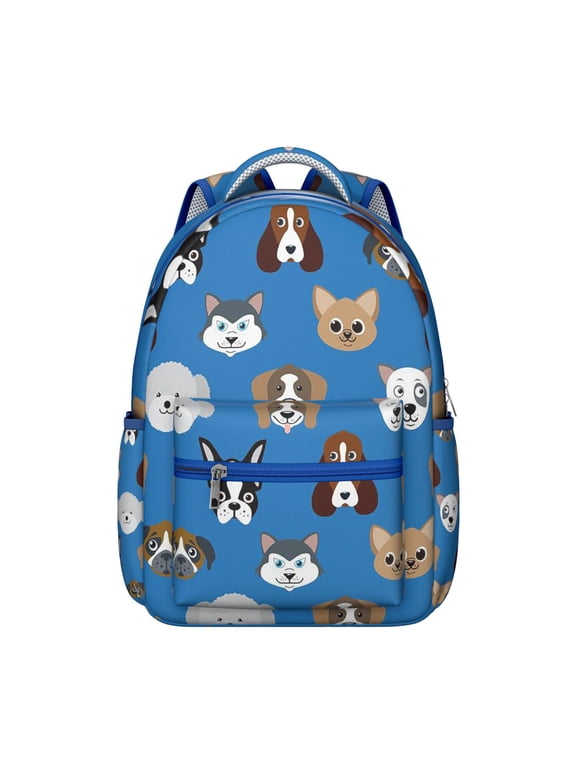 Funny Cartoon Dog Print Backpack for Student, Featuring Bones and Tails Pattern, Durable Material, Ideal for Daily Use