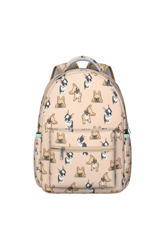 Funny Cartoon Dog Print Backpack for Student, Featuring Bones and Tails Pattern, Durable Material, Ideal for Daily Use