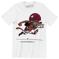 thumbnail image 1 of Funny Cartoon Dog Running Playing American Football Men's T-Shirt, 1 of 4
