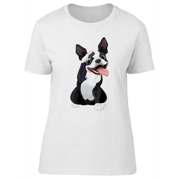 Funny Cartoon Dog Saluting T-Shirt Women -Image by Shutterstock, Female Large