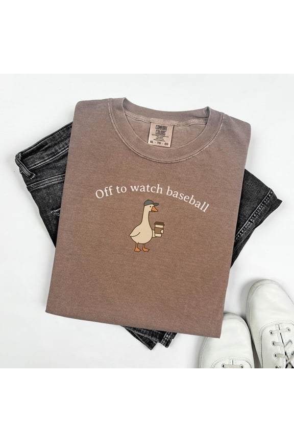 Funny Cartoon Duck Baseball Mom T-Shirt - Comfort Colors Tee for Game Day Enthusiasts