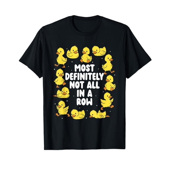 Funny Cartoon Duck Pattern T-Shirt for Mental Health Awareness and Positive Vibes