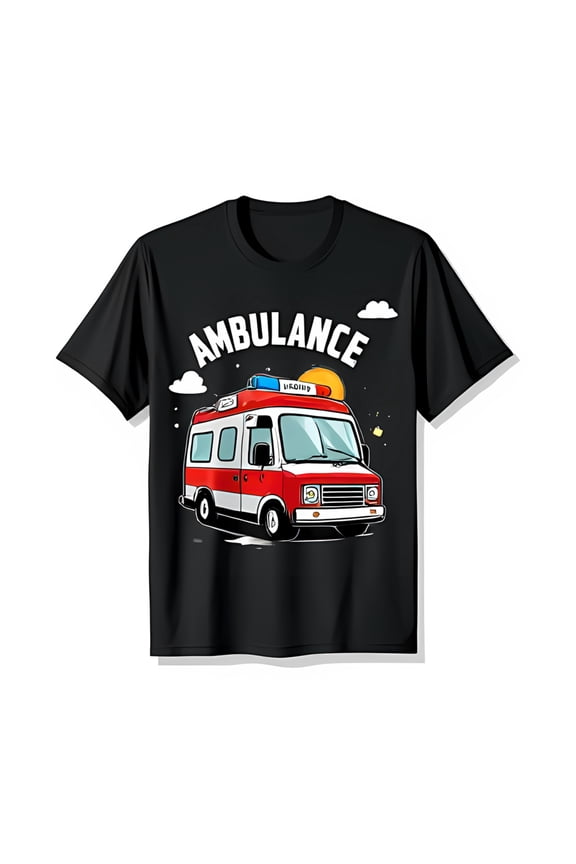Funny Cartoon EMT Design Black T-Shirt for and Services Fans
