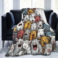 thumbnail image 1 of Funny Cartoon Goat Pattern Throw Blanket - Vibrant Doodle Art, Soft Flannel Fleece, Whimsical Animal Decor for Sofa, Couch & Home 80x60, 1 of 6