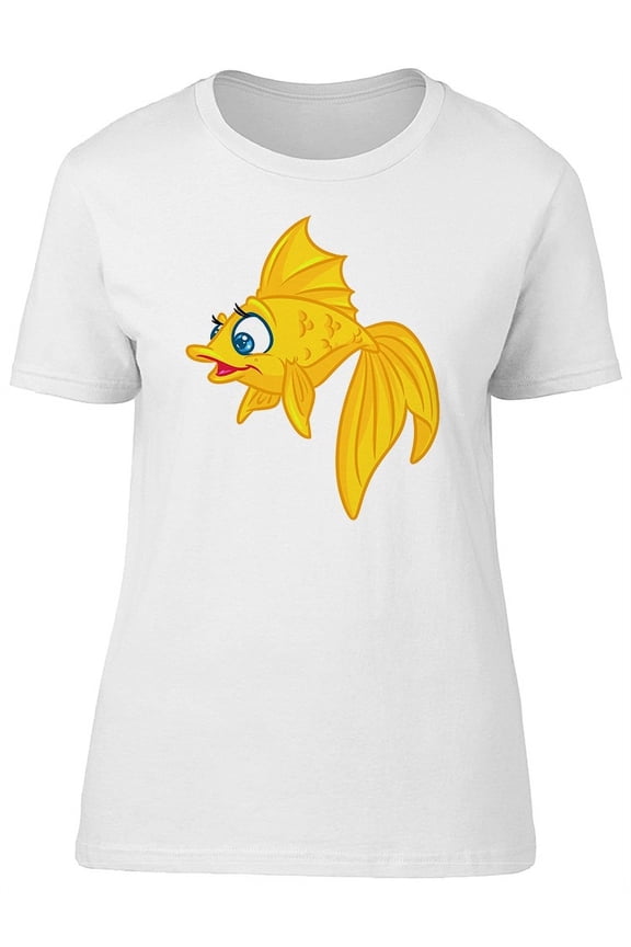 Funny Cartoon Gold Fish Tee Women's -Image by Shutterstock