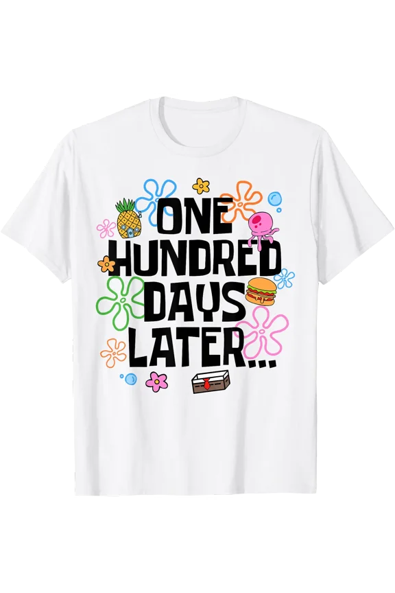 Funny Cartoon Graphic 100th Day Celebration T-Shirt for a Memorable Milestone