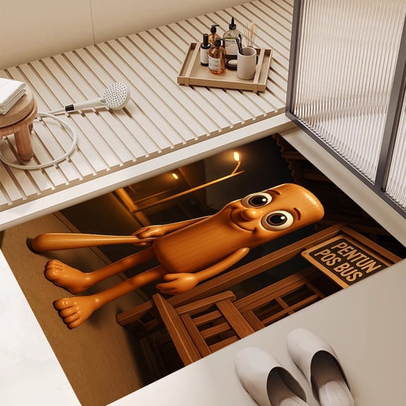 Funny Cartoon Mixed Creature Bath Mat 3D Novelty Animal Character Water Absorbent Non Slip Shower Rug