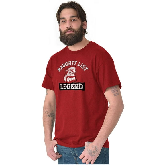 Funny Cartoon Naughty List Legend Men's Graphic T Shirt Tees Brisco Brands 3X