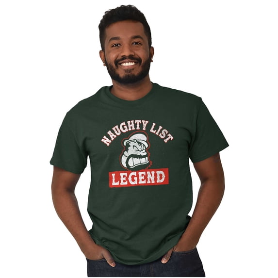 Funny Cartoon Naughty List Legend Men's Graphic T Shirt Tees Brisco Brands 5X