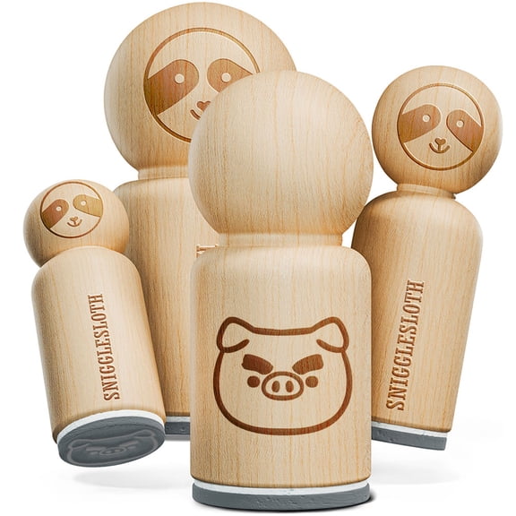 Funny Cartoon Pig Big Eyebrows Rubber Stamp for Stamping Crafting Planners - 1/2 Inch Mini