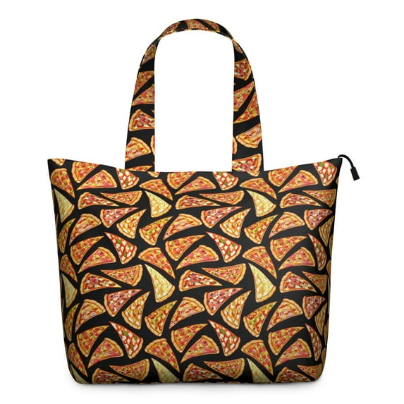 Funny Cartoon Pizza Print Weekender Bag Multipurpose Travel Tote Bag with Large Capacity, Lightweight, Adjustable Strap for Pizza Party Time Everyday Use
