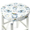 thumbnail image 1 of Funny Cartoon Shark Happy Round Bar Stool Seat Covers, Elastic Round Chair Cover Stool Seat Slipcover Bar Stool Cushions Round Pad for 12-14 inch, 1 of 5
