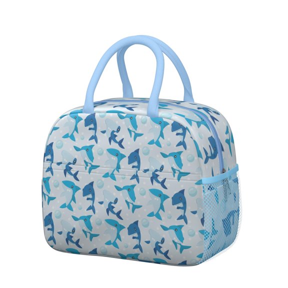 Funny Cartoon Shark Lunch Box - Cute Nautical Design Thermal Insulated Bag for Students & Professionals - Leakproof & Lightweight
