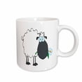 thumbnail image 1 of 3drose, Funny Cartoon Sheep with Flower, 11oz Mug, 1 of 6