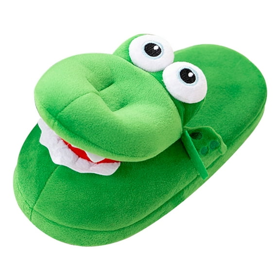 Funny Cartoon Slippers for Men Indoor and Outdoor Soft Non Slip Cotton Slippers Cute Animal Fuzzy House Slippers Flat Home Shoes One Size