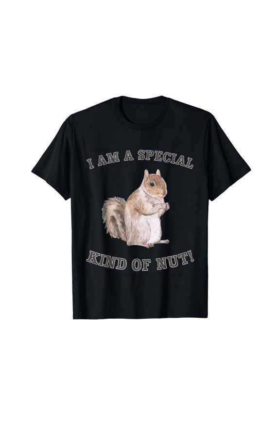 Funny Cartoon Squirrel Holding Nut T-Shirt for Animal Lovers and Nature Enthusiasts