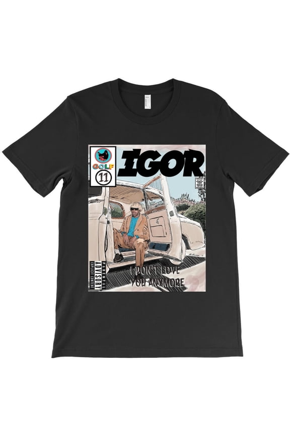 Funny Cartoon Style Character in Car Graphic Tee, Tyler Parody Unisex T-Shirt, Up to Size 5XL