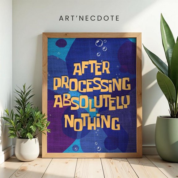 Funny Cartoon Time Card Meme Art Home Office Wall Decor V2, Unframed Poster