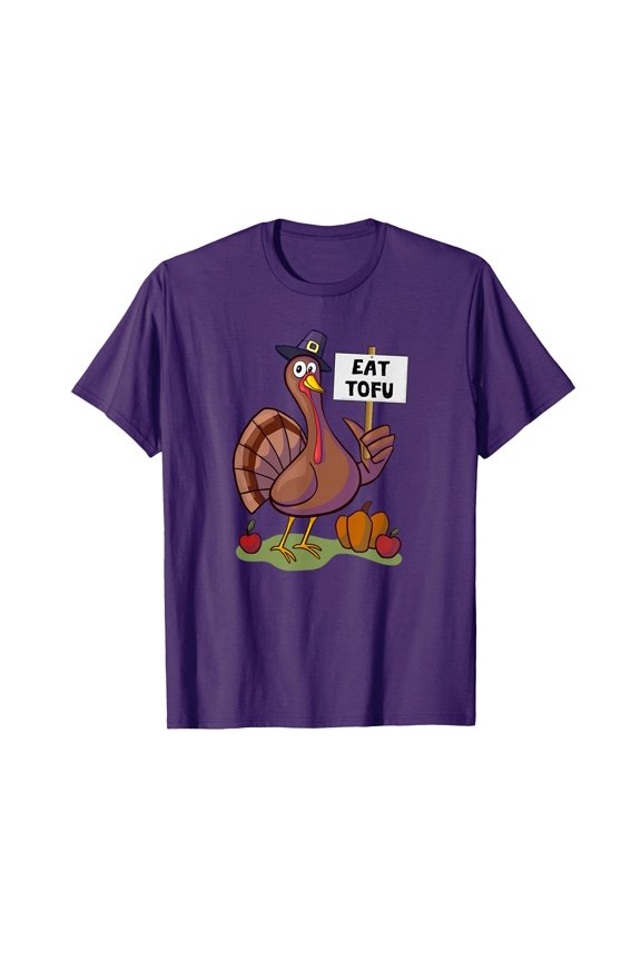 Funny Cartoon Turkey T-Shirt for Thanksgiving - Celebrate with Tofu Humor