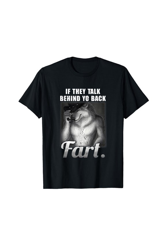 Funny Cartoon Wolf T-Shirt for Humor Lovers - Perfect Gift for Meme Enthusiasts