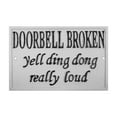 thumbnail image 1 of Funny Cast Iron Doorbell Broken Yell Ding Dong Sign Novelty Front Door Porch Wall Decor New Home Gag Gift, 1 of 4