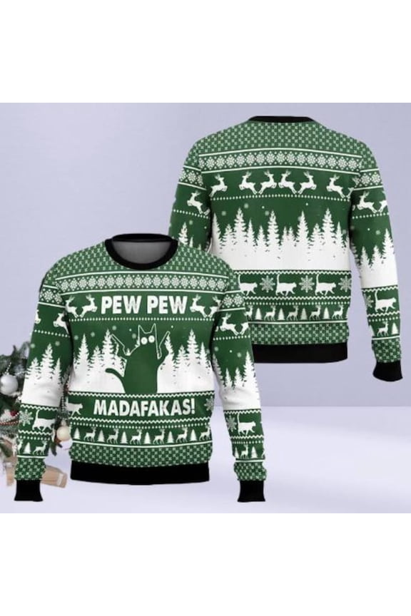 Funny Cat 3D Christmas Sweater, Cat Meme Xmas Sweatshirt, Perfect Cat Lover Gift, Christmas Gift Idea.