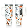 thumbnail image 1 of Funny Cat 40 Oz Tumbler Gift, Life Is Better With Cats Insulated Cup, Leak Proof Travel Mug Tumblers with Lid and Straw, Cat Lover Gifts for Women Men, 1 of 6