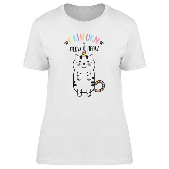 Funny Cat Art Caticorn Quote T-Shirt Women -Image by Shutterstock, Female XX-Large