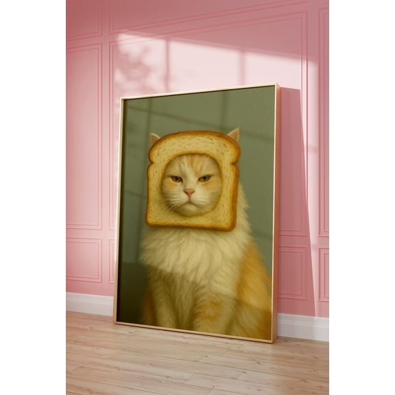 Funny Cat Art Print Funny Cat Wall Art Cute Cat Portrait Whimsical Animal Illustration Quirky Home Decor Pet Lover Gift