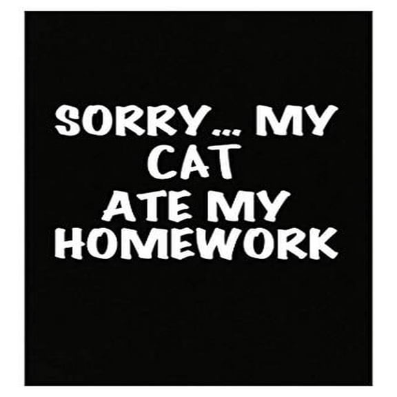 Funny Cat Ate My Homework Poster - Wall Decor Gift
