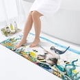 thumbnail image 1 of Funny Cat Bathroom Rugs, Teal Blue Ocean Fish Shower Curtain Funny Bathroom Rugs Set for Kids Bathroom, Ocean Animal Starfish Fish Turtle Bathroom Rugs Funny Cat Bathroom Rug Mat 17X48inch, 1 of 3