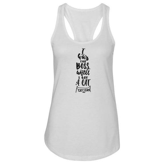 Funny Cat Boss Quote Racerback Tank Women -Image by Shutterstock, Female Large
