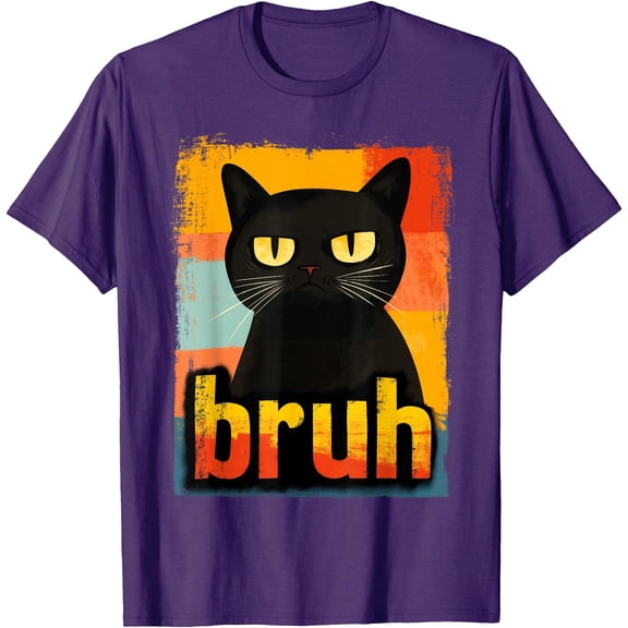 Funny Cat Bruh Meme Kitten Graphic Unisex T-Shirt for Men Women Kids Toddler