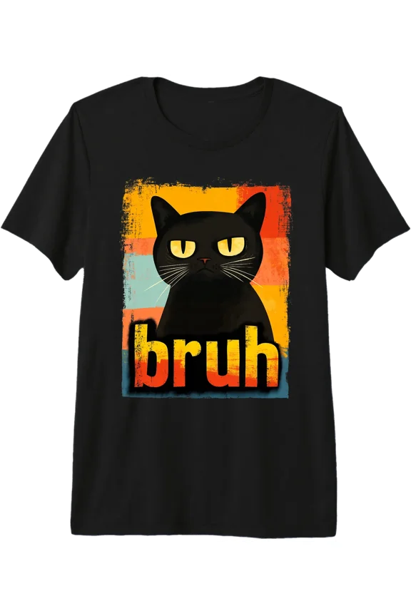 Funny Cat Bruh for Teens Boys Girls Men Women Meme Graphic Premium Tri-Blend T-Shirt