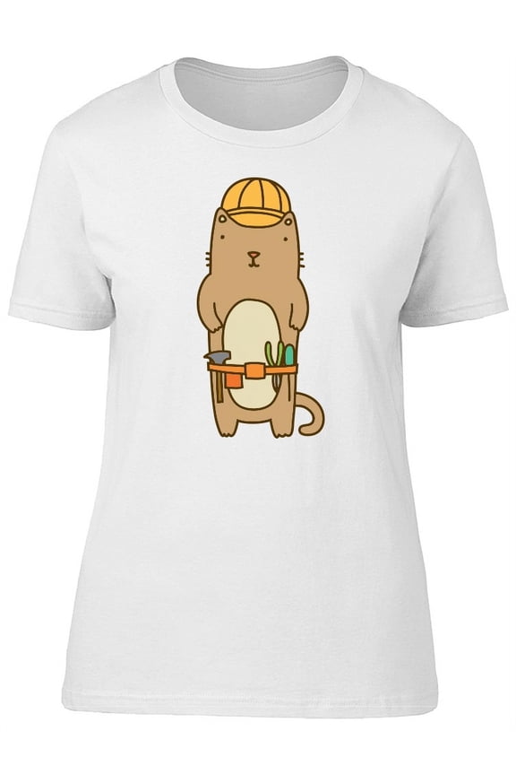 Funny Cat Builder Tee Women's -Image by Shutterstock