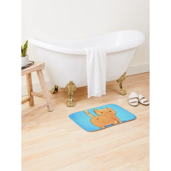 Funny Cat Butt Bath Mat – Cute Kawaii Kitty Design, Non-Slip Backing, 2 Sizes