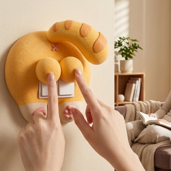 Funny Cat Butt Light Switch Cover, 3D Printed Cat Shaped Switch Plate, Novelty Double Rocker Decor Wall Plate Cute Wall Decor for Bedroom Bathroom Kitchen Home Decoration