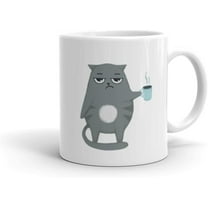 Funny Cat Butt Mug for Cat Lovers. Cute Ceramic Coffee Cup with lovely kitty. 11 oz White glossy Mugs.