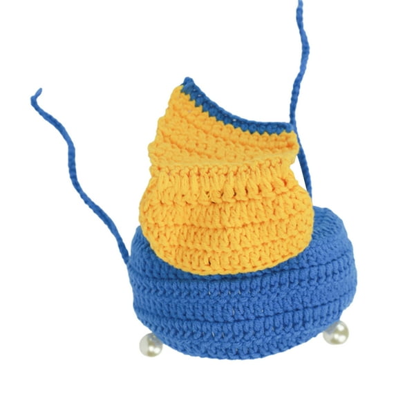 Funny Cat Cap Girl with Pearl Earring Cosplay Costume Accessories Yarn Knitted Hat Dog Headwear Photo Props